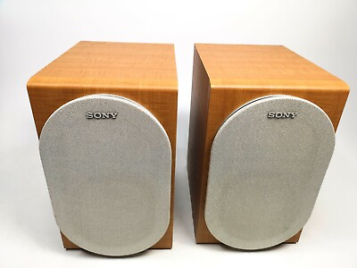 #ad Sony Bookshelf Left Right Speakers SS CCP101 6 ohms 40W RARE Tan Cabinet Color $254.60