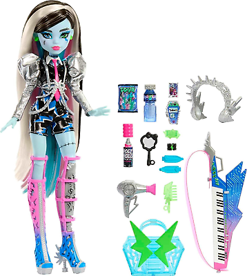#ad Monster High Doll Amped up Frankie Stein Rockstar with Instrument and Performan $22.99