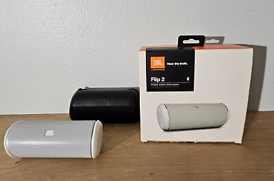 #ad JBL Flip 2 Portable Bluetooth Speaker White New in Box with Black Case $65.00