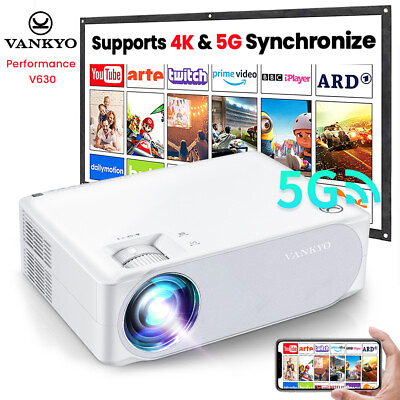 #ad VANKYO V630W 4K Native 1080P LED Projector 5G WiFi Home Theater Cinema HDMI USB $50.59