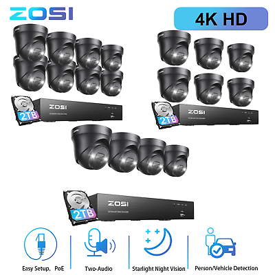 #ad ZOSI 8CH 4K NVR 8MP PoE Security Camera Home System AI Detect 100ft Night Vision $449.99