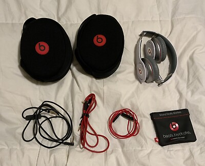 #ad Monster Beats by Dre SoloHD •Wired On Ear White Headphones• With * EXTRAS * $44.44