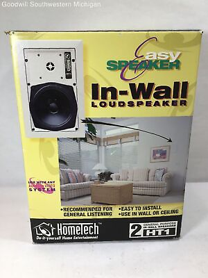 #ad Open Box HomeTech HT1 General Purpose In Wall Speakers Pair White $34.64