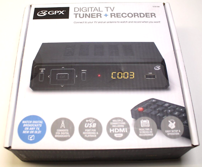 #ad GPX TVTR149B Digital TV Tuner Recorder $39.00