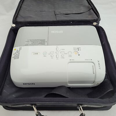 #ad Epson Projector H283A Portable SVGA 3LCD White LCD with Cables Case No Remote $155.99