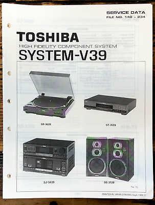 #ad Toshiba System V39 Stereo Service Manual *Original* $9.97