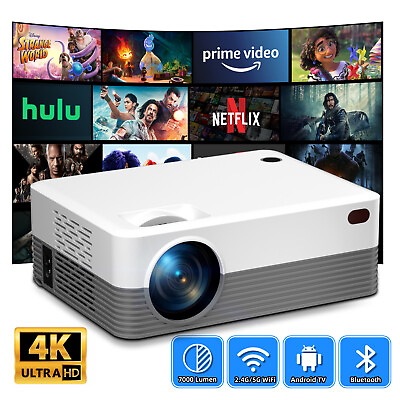 #ad 4K UHD Projector Smart Bluetooth 5G WiFi Android TV Beamer Home Theater Movie $73.99