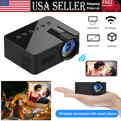 #ad Portable Mini Projector 1080P LED Wired Home Theater Cinema For Android iPhone $29.99