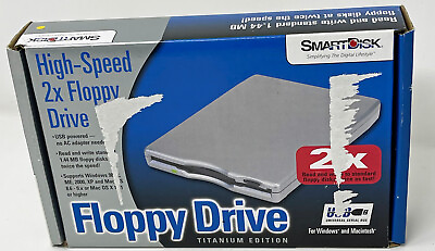 #ad SmartDisk High Speed 2x Floppy Drive Titanium Edition USB Powered External 1.44 $29.95