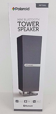 #ad Polaroid PBT3001RC BGL Mini Bluetooth Tower Speaker Remote Rechargeable Gray $70.00