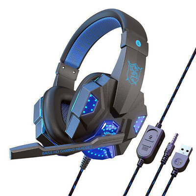 #ad 3.5mm Gaming Headset Mic Headphones Stereo Bass Surround For PS5 PS4 PC Xbox One $13.49