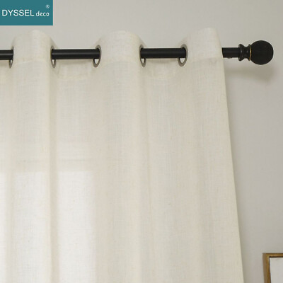 #ad Pair Modern Linen Solid Home Beige Semi Sheer European Style Window Curtain $38.95