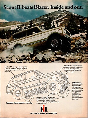 #ad International Harvester Scout II Beats Blazer. Inside and Out Vintage Print Ad $8.00