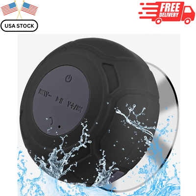 #ad Waterproof Bluetooth Shower Speaker Water Resistant Suction Cup for Kids Black $21.55