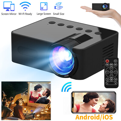 #ad Projector Native 5000 Lumens 1080P FHD WiFi LED Movie Video Home Theater AV USB $36.99