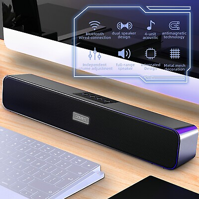 #ad Bluetooth 5.0 Sound Bar Speaker System Home TV Wireless Subwoofer 3D Surround $24.95