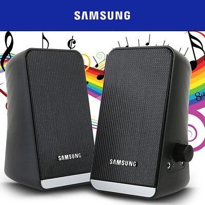 #ad SAMSUNG PC Speakers SMS M80U Black Surround Sound System Gaming Bass USB Desktop $49.99