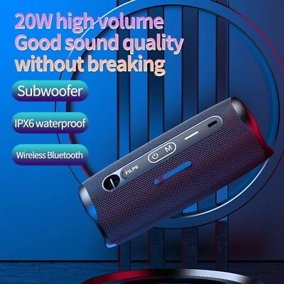 #ad Portable Bluetooth Speaker Waterproof Loud Studio Speaker For Home Audio Black $21.89