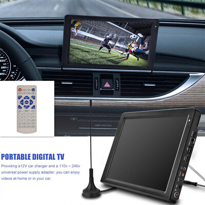 #ad 1Pc Portable 12#x27;#x27; TFT LED HD TV ATSC Television Digital Analog Car Home HDMI VGA $125.46