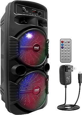 #ad Pyle Bluetooth PA Party Speaker System 600W Rechargeable Outdoor Portable LED $82.87