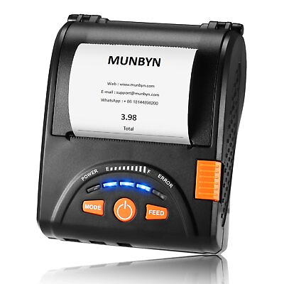 #ad MUNBYN Bluetooth 58mm Receipt Printer Android Bluetooth Mobile POS Printer P001 $37.99