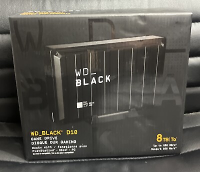 #ad WD BLACK D10 8TB Game Drive USB Desktop External HDD WDBA3P0080HBK NESN $126.97
