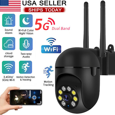 #ad Wireless Security Camera System Outdoor Home 5GHZ Wifi Night Vision Cam 1080P HD $17.99