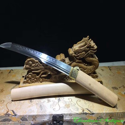 #ad Japanese Short Sword Wakizashi Katana Steel Blade w Clay Tempered Sharp #0996 $201.45