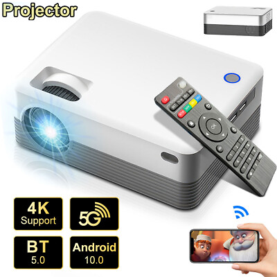 #ad 5G 4K 1080P 30000LM Theater Projector WiFi Bluetooth Android10.0 Video Home HDMI $101.18