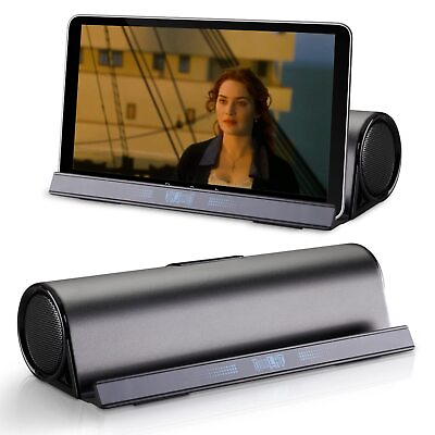 #ad Wireless Bluetooth Speakers Portable Phone Tablet Stand Holder Speaker Dual... $52.19