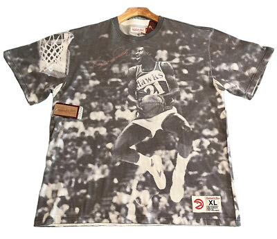 #ad Mitchell And Ness Mens Short Sleeve T Shirt XL Dominique Wilkins Atlanta Hawks $27.88