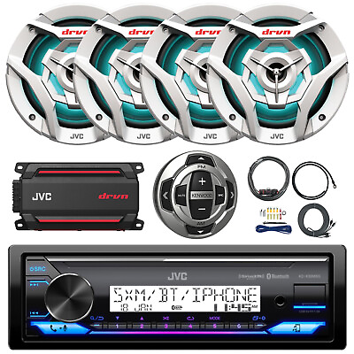 #ad #ad in Dash Marine Bluetooth Receiver Remote 4x 6.5quot; 260W LED Speakers Amp w Kit $626.99