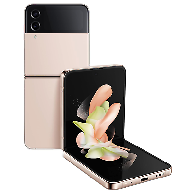 #ad Samsung Galaxy Z Flip4 SM F721U 256GB Pink Gold Unlocked BLACK DOT $239.00