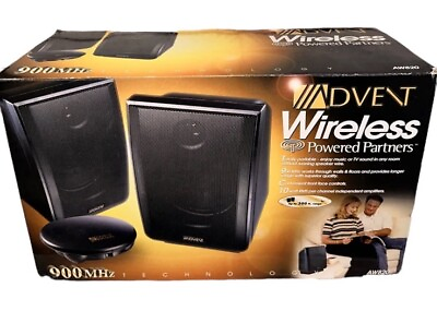 #ad Advent AW820 Black Wireless Stereo Speaker System NIB 900MHz Powered $125.95
