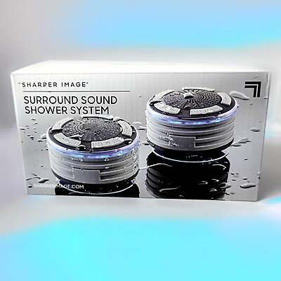#ad Sharper Image Shower Speakers Surround Sound Bluetooth Set of 2 Brand New $37.95