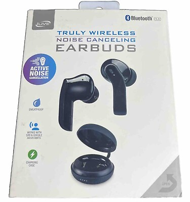 #ad iLive Truly Wireless Noise Canceling EARBUDS IAEBT600B $16.75
