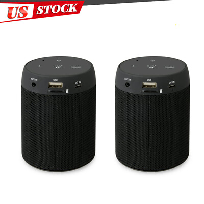 #ad Bluetooth 5.0 Wireless Speaker Built in Microphone Handsfree Speakerphone 2pcs $39.99