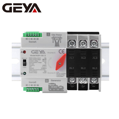 #ad #ad GEYA 3Pole 100A 230V Automatic Transfer Switch Dual Power Grid to Alternator60Hz $44.19