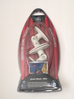 #ad GE Premium Home Theater Speaker Mounts HT23001 White Brand New $15.95