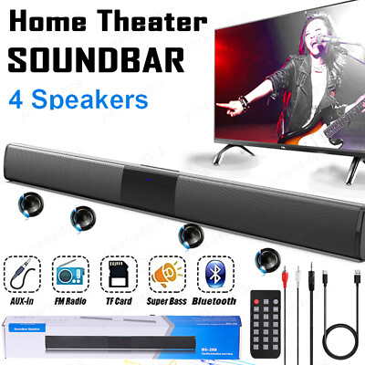 #ad #ad Wireless Bluetooth Sound Bar Wired Bass Subwoofer Home Theater TV Speaker Remote $30.98