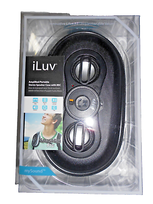 #ad iLuv Amplified Portable Stereo Speaker Case with Mic Black NEW $26.97