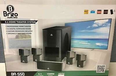 #ad LTD Edition BREO AUDIO BA 550 5.1 Home Theater Surround Sound System $500 MSRP $194.99