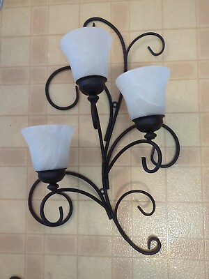 #ad VINTAGE NEW LG Home Interiors Iron Scroll Wall Mount Candle Holder Sconce 26quot; $39.99