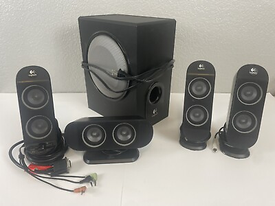 #ad Logitech X 530 5.1 Surround Sound System with 1 Subwoofer 4 Speakers Tested $88.00