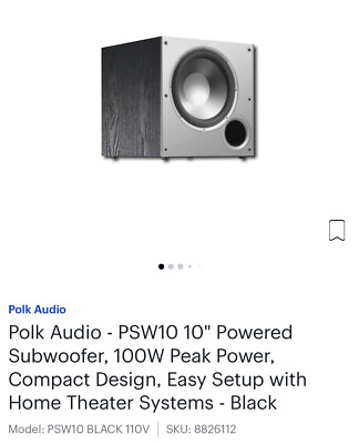 #ad Polk Audio PSW10 100 Watts Powered Subwoofer $165.00