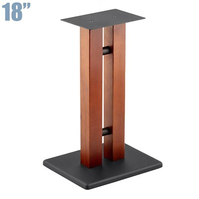 #ad 18quot; Single Speaker Floor Stand Surround Sound Home Theater Universal Cherry Wood $117.25