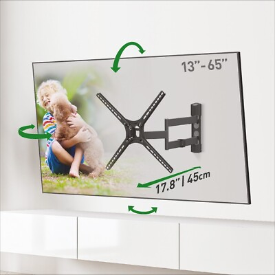 #ad Barkan 13 65 inch Full Motion Wall Mount Holds 88lbs Lifetime Warranty $39.90