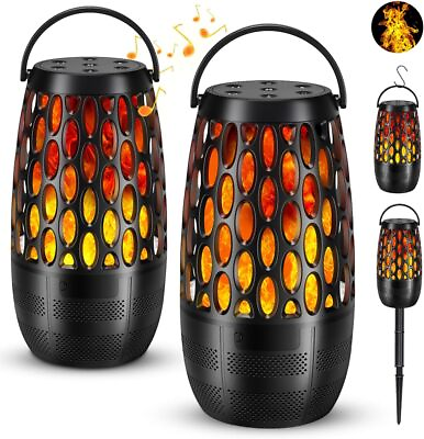#ad 2 Pack Outdoor Bluetooth Speakers Waterproof Speakers with Stake Hook Sync Up to $159.94