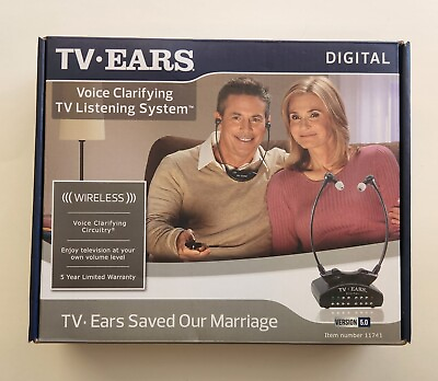 #ad TV Ears 11741 5.0 In Ear Digital Wireless Hearing System New Open Box $75.96