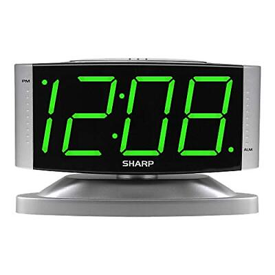 #ad SHARP Home LED Digital Alarm Clock – Swivel Base Outlet Powered Simple Oper... $31.38